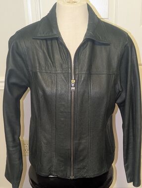 Vintage Argentinia American Imprex Cuero Legitimo Lady BikerMoto Coat XS/S Green